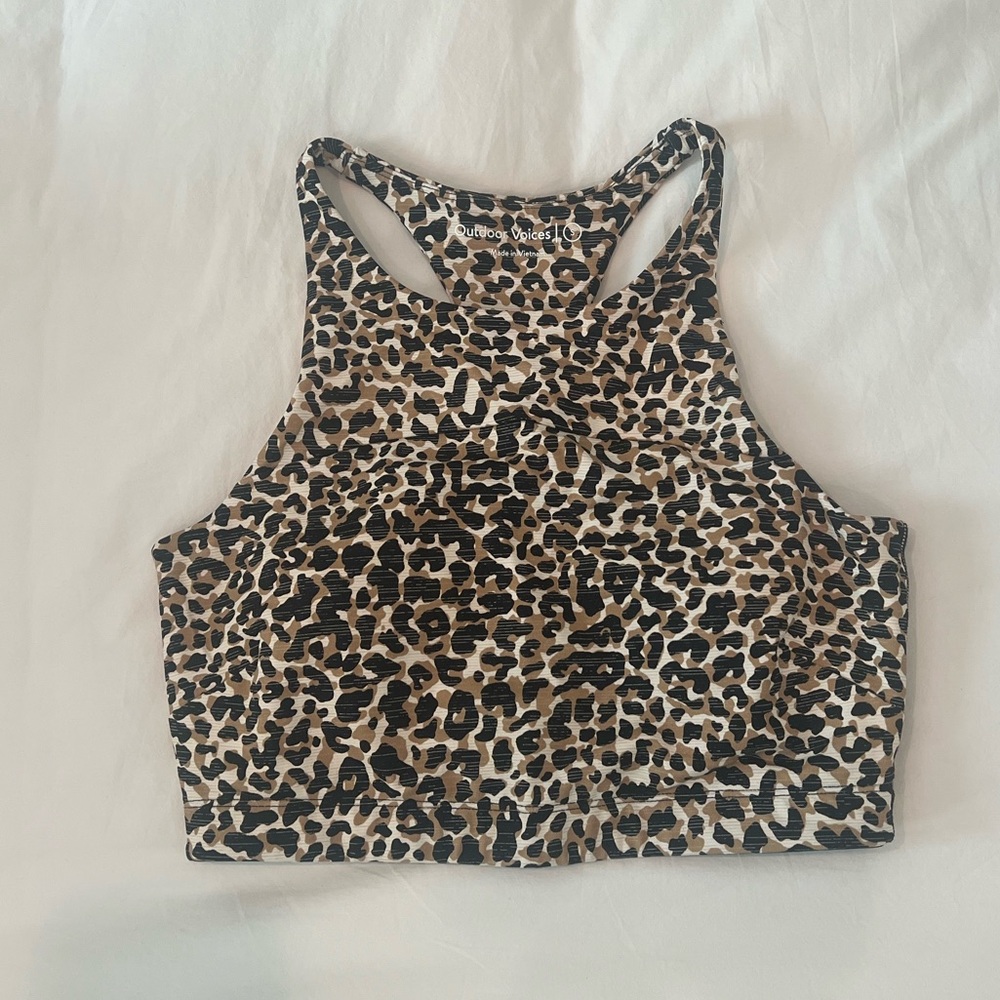 Outdoor Voices Venus Crop Top in Cheetah